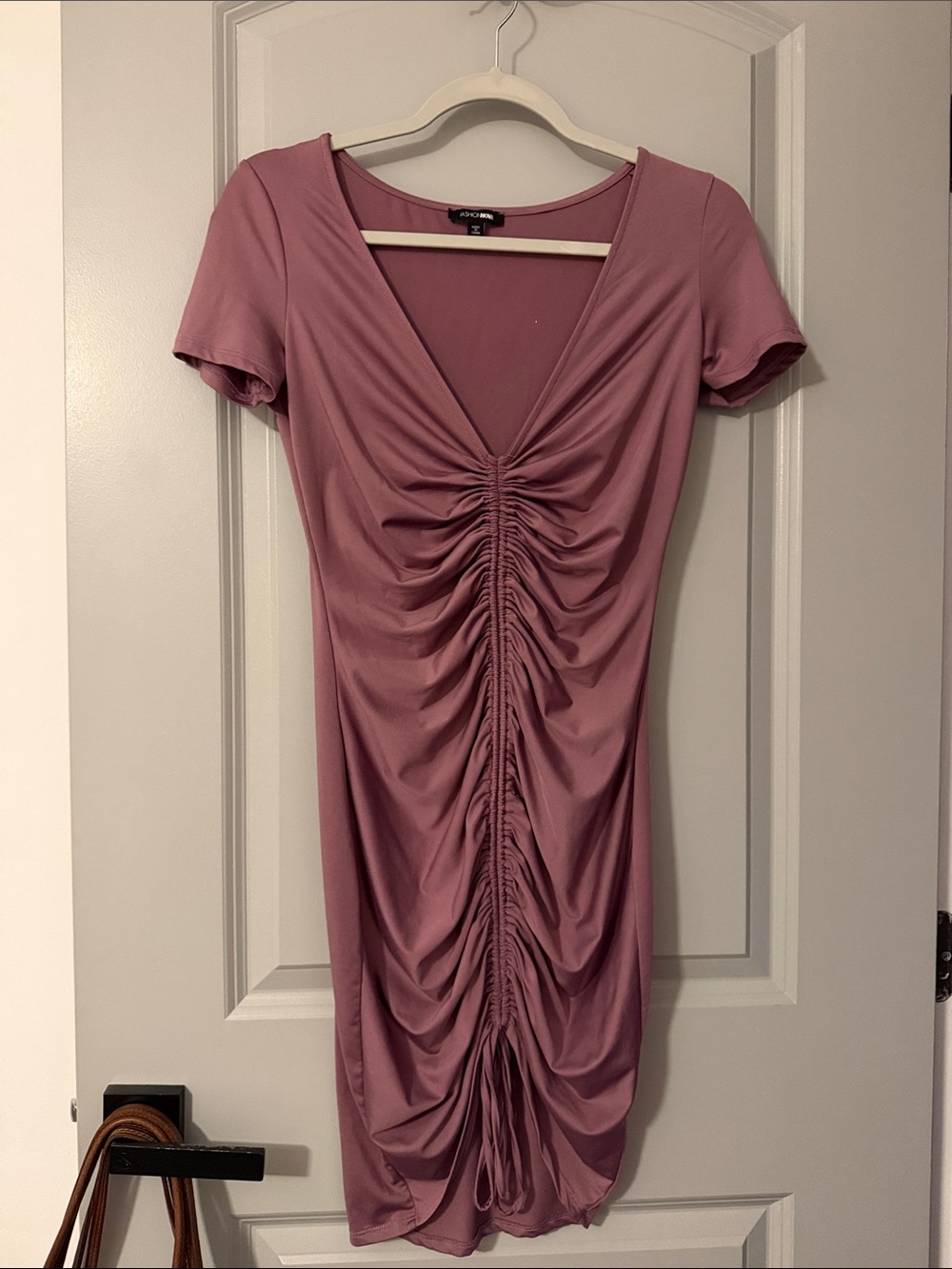 Purple Front Scrunch Dress